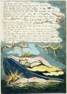 "تستيقظ رياح العاصفة ..." ، اللوحة 5 من "أوروبا". نبوءة ، 1794 (النقش البارز بالزيت والمرحاض) بواسطة وليام بليك